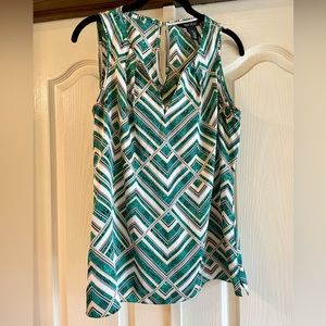 WHBM Green Silk Top
